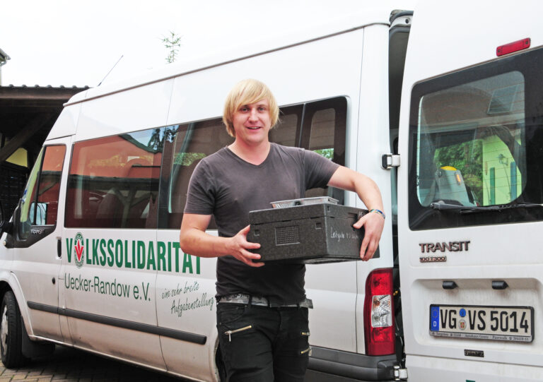 Fahrer mit Essen