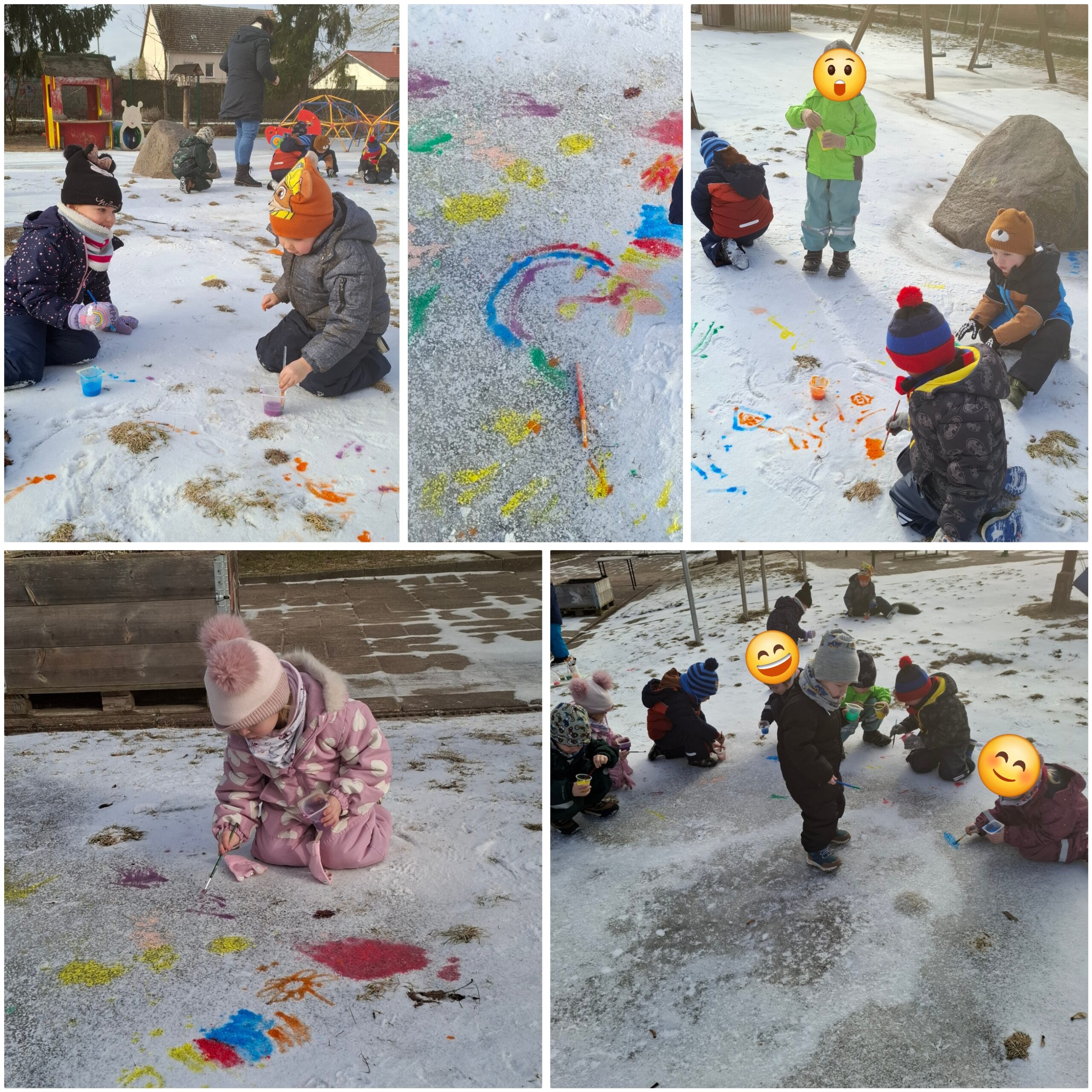 Wir verwandeln unseren winterlichen Spielplatz in ein Künstler-Atelier!
