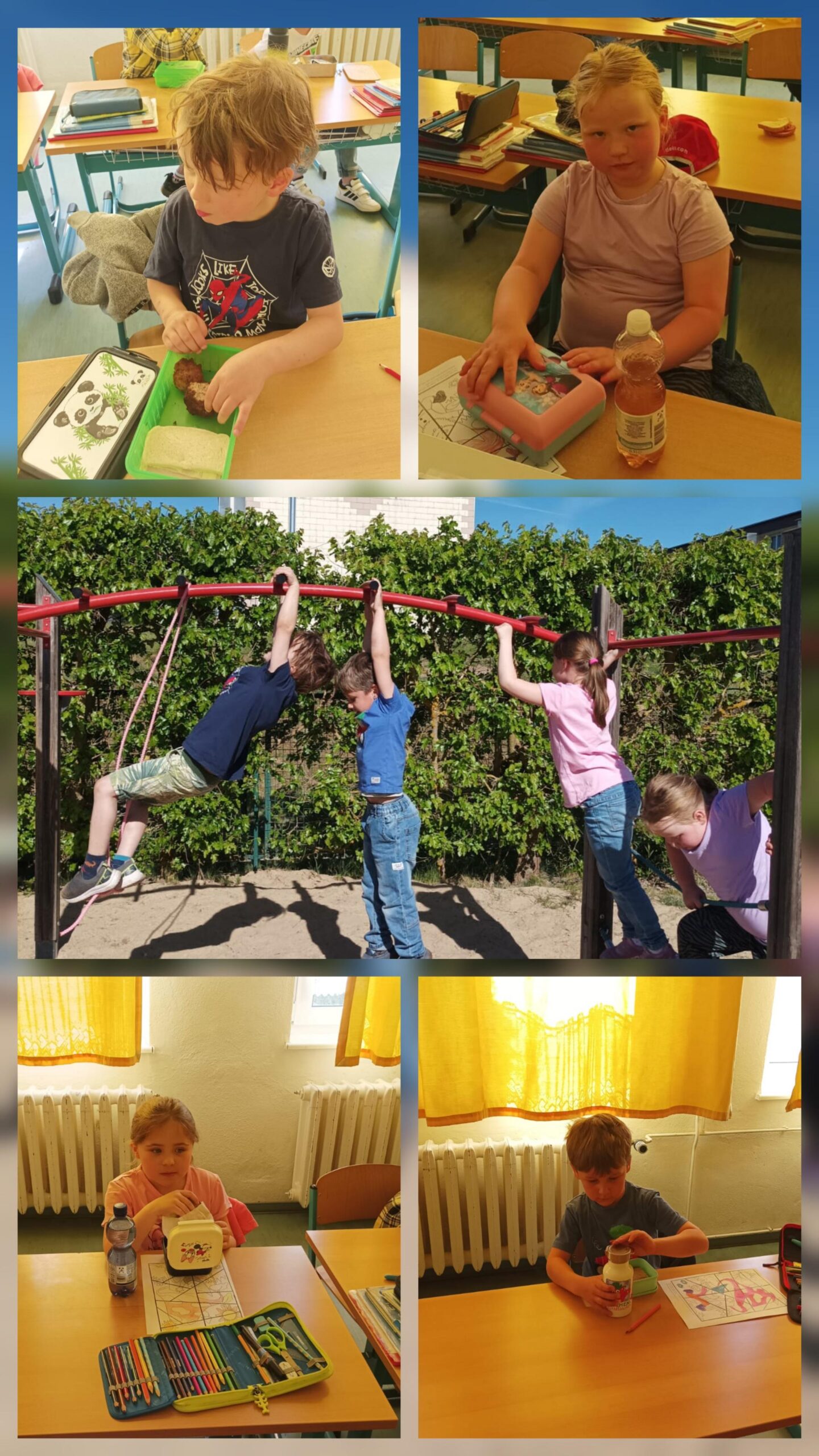 Besuch in der Schule Kita Kinder in der Grundschule
